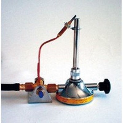 Mechero gas Bunsen seguridad 11 mm con reguladores. Gas natural