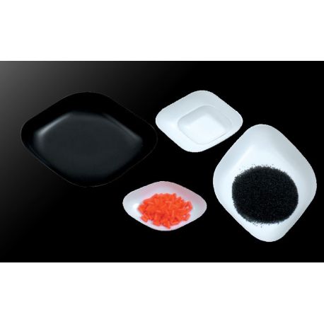 PS plastic weighing trays 78x56x14 mm black D-1911114. Box of 500 units