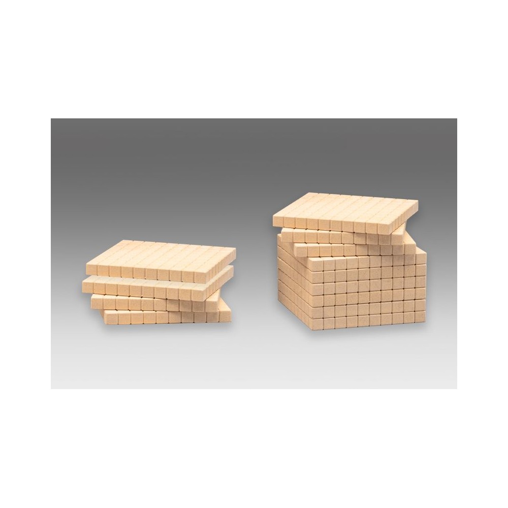 Bloque multibase madera centena. Medidas 100x100x10 mm
