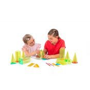 Cuerpos geométricos plástico PMMA transparente 75x75 mm. Caja 10 piezas