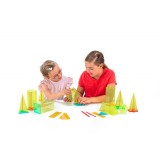 Cossos geomètrics plàstic transparent 75x75 mm. Capsa 10 peces