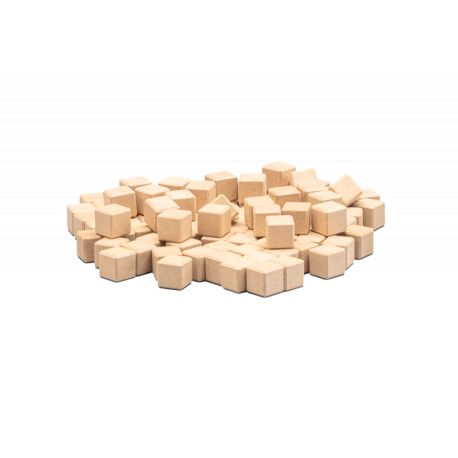 Multi-base wooden blocks unit 10x10x10 mm, Box of 270 pieces