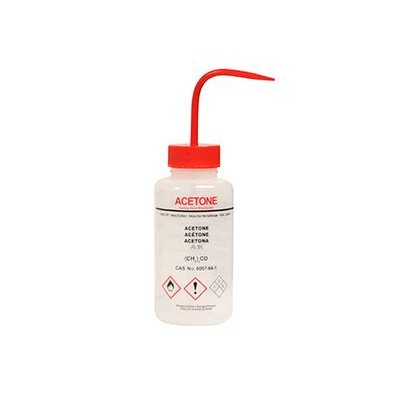 Flascó rentador plàstic PELD imprès CKB-014. Acetona 500 ml