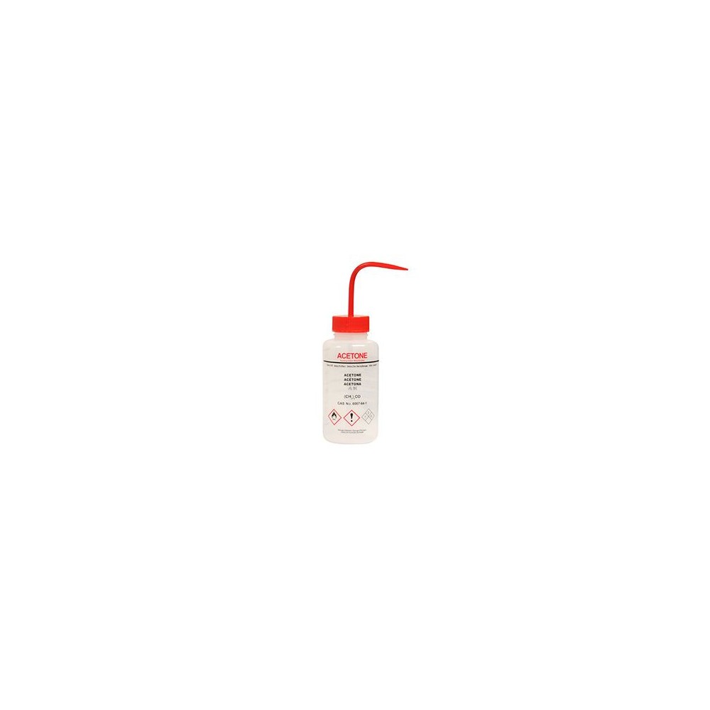 Flascó rentador plàstic PELD imprès CKB-014. Acetona 500 ml