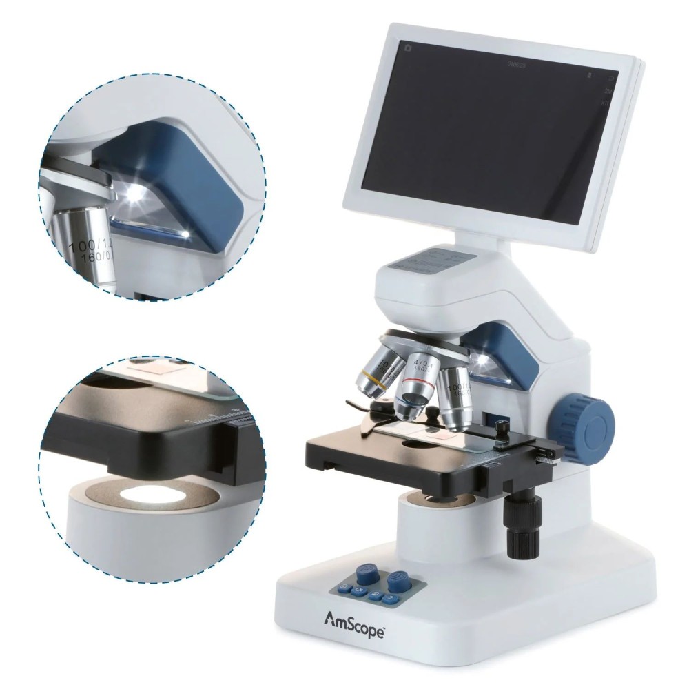Microscopi Amscope DM300HD. Digital pantalla 7 polzades