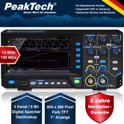 Osciloscopio mesa Peaktech P-1401. USB canales 2x10 MHz
