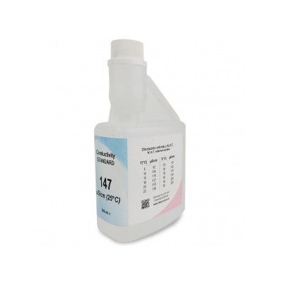 Solución calibrar patrón conductividad 147 uS/cm. Frasco 500 ml