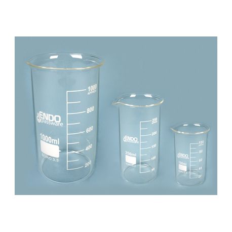 Vasos precipitats vidre borosilicat Endo forma alta 50 ml. Capsa 12 unitats