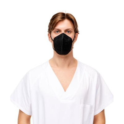 Black FFP2 particle self-filtering masks without valve. Box 10 units