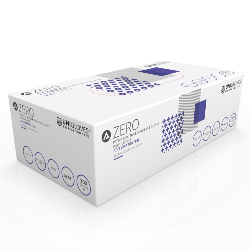 Guants examen nitril Zero. Capsa 10x100 unitats