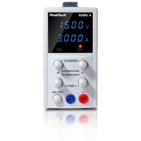 Font alimentació laboratori P-6080A. Digital CC 0-15V/0-3A