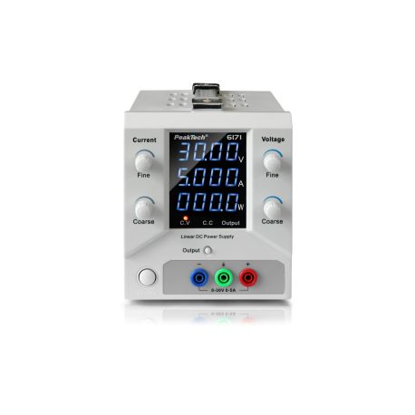 Fuente alimentación laboratorio P-6171. Digital CC 0-30V/0-5A