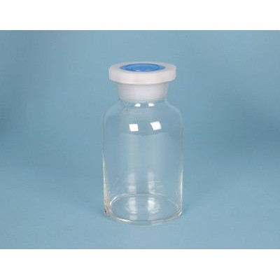 Frasco cristal incoloro boca ancha tapón plástico CHB-003. Capacidad 500 ml