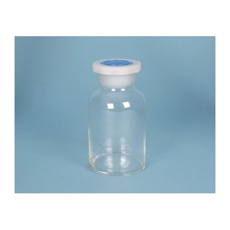 Flascó vidre incolor boca ampla tap plàstic CHB-003. Capacitat 500 ml