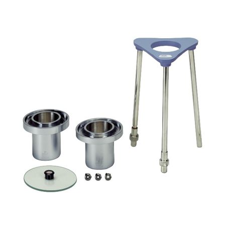 Soporte trespiés viscosímetro copa S-7001021. Disco enrasar con nivel