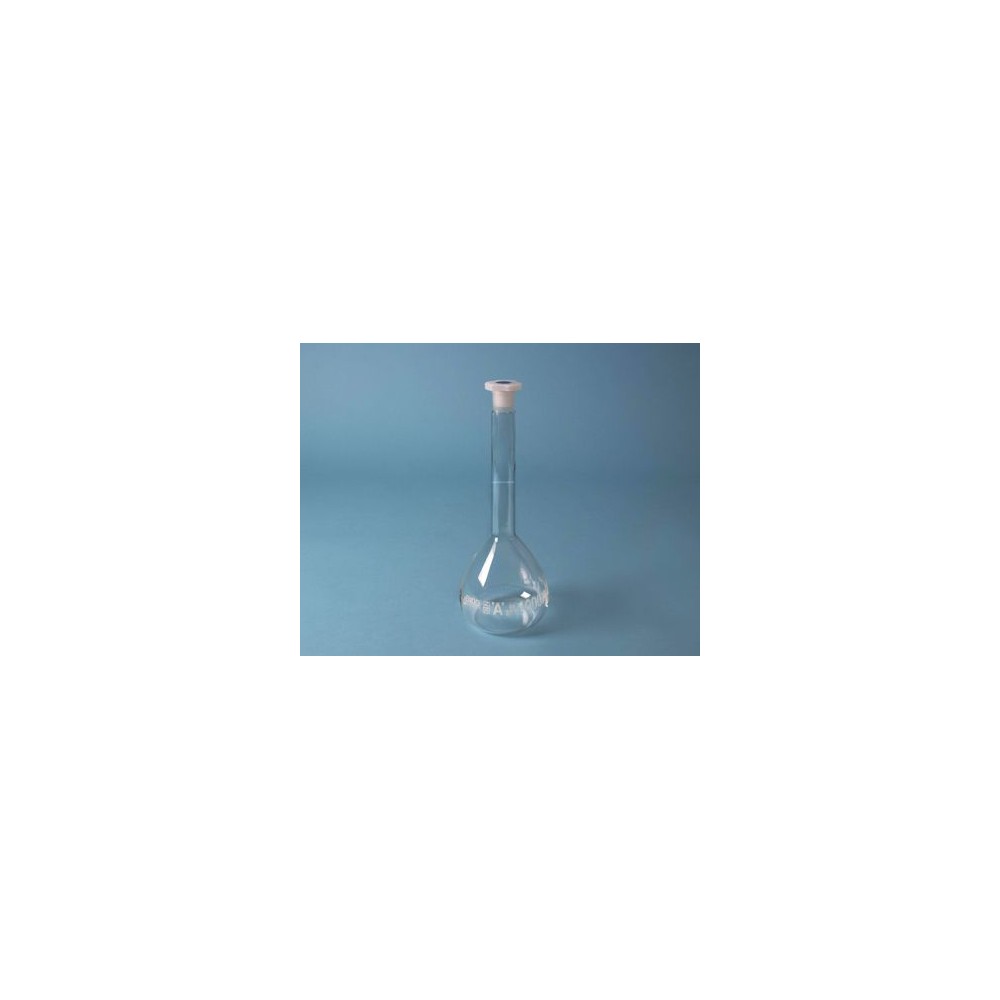 Matraces aforados cristal tapón plástico PP 1000 ml DDB-009. Caja 6 unidades
