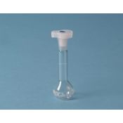 Matraz aforado cristal con tapón plástico PP DDB-002. Capacidad 10 ml