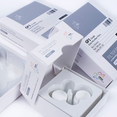 Filtres microfibra vidre 1'2 um 47 mm GF3-047. Capsa 100 unitats