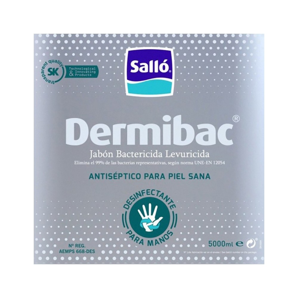 Jabón de manos antiséptico bactericida Dermibac. Garrafa 5000 ml