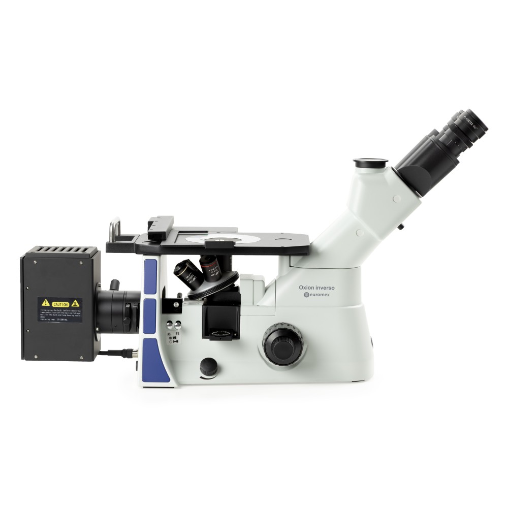 Microscopio metalográfico invertido Oxion OX-2653-PLM. Trinocular 50x-500x