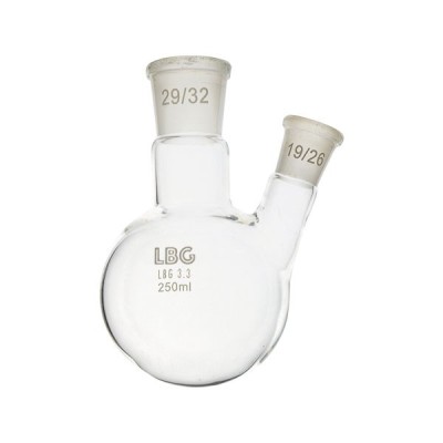 Matràs esfèric dues boques E-29/32-14/23 BF23-500. Capacitat 500 ml