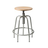 Taburete asiento madera 14070-MA. Altura regulable 550-700 mm