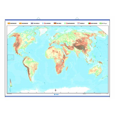 Mapa mural mut retolable 1400x1000 mm. Mapamundi