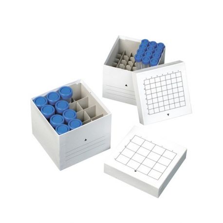 Caja cartón congelable tubos centrifugadora. Capacidad 16x50 ml