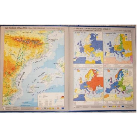 Mapa mural fisicopolític 880x1100 mm. Països Catalans-Europa s. XX
