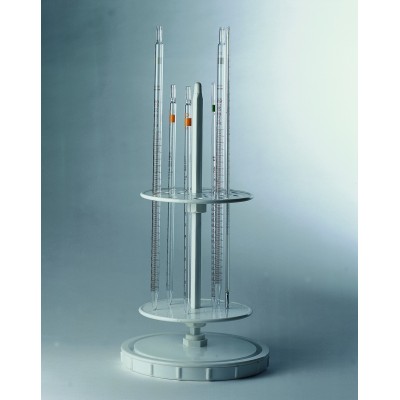 Soporte pipetas circular plástico PEHD. Capacidad 28 piezas