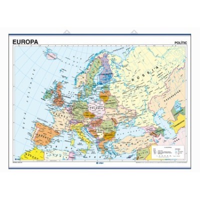 Mapa mural fisicopolític 900x1120 mm. Europa