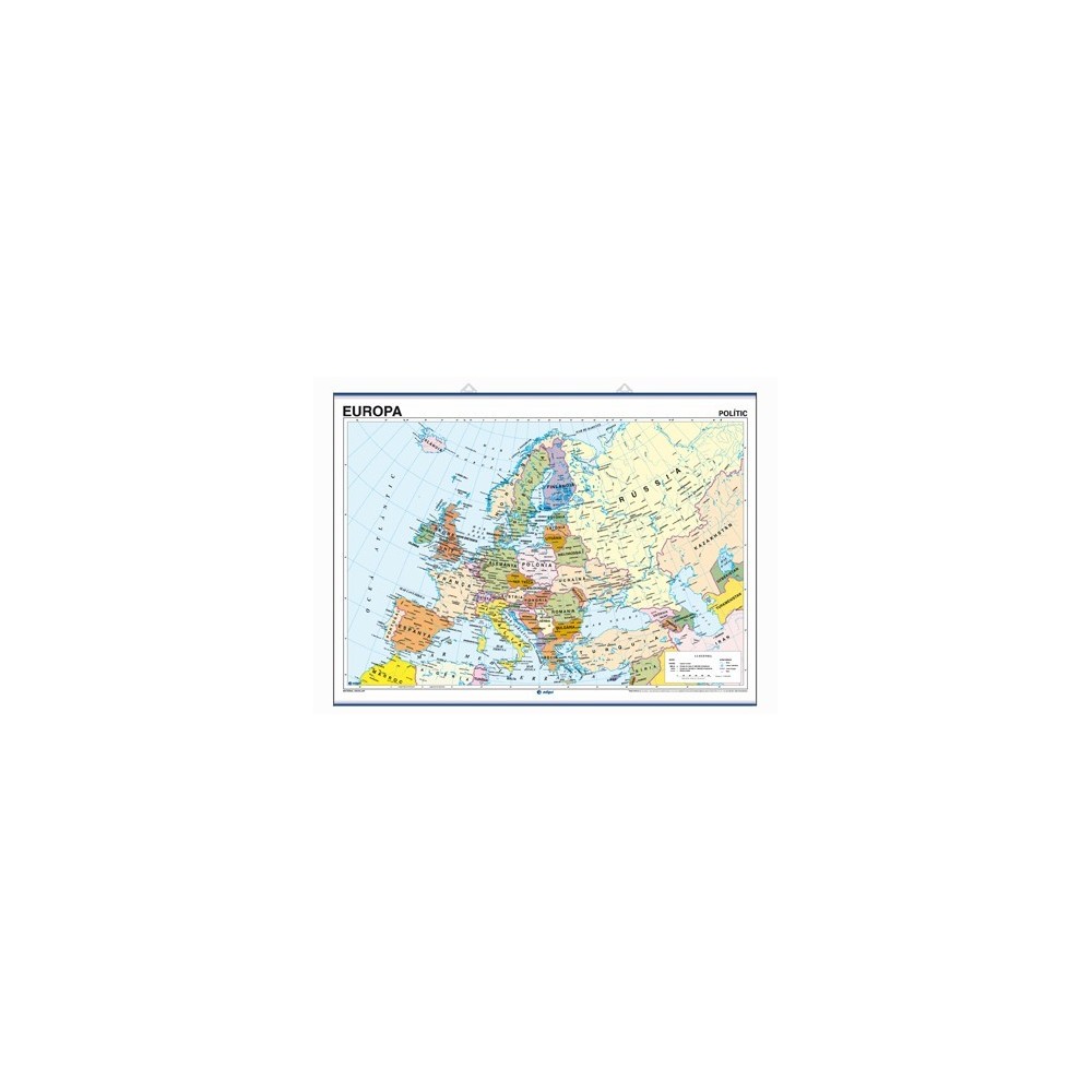 Mapa mural fisicopolític 900x1120 mm. Europa