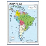 Mapa mural fisicopolític 900x1180 mm. Amèrica del Sud