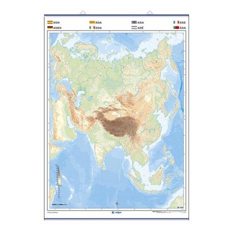 Labelable silent wall map 1000x1300 mm. Asia