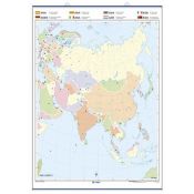 Mapa mural mudo rotulable 1000x1300 mm. Asia