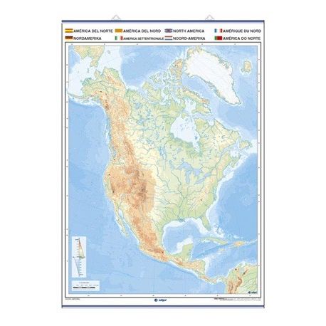 Mapa mural mut retolable 1400x1000 mm. Amèrica del Nord