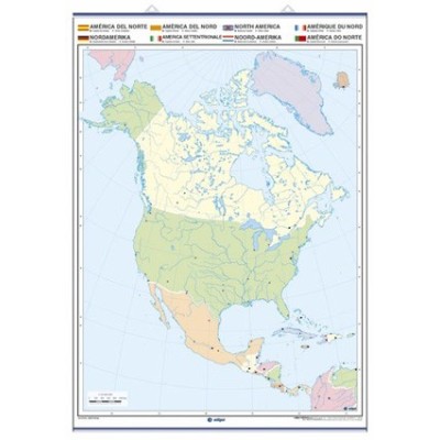 Mapa mural mut retolable 1000x1400 mm. Amèrica del Nord