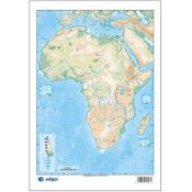 Mapes muts colors 230x330 mm. Africa física. Bloc 50 unitats