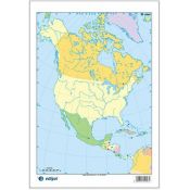 Mapas mudos colores 230x330 mm. América Norte política. Bloque