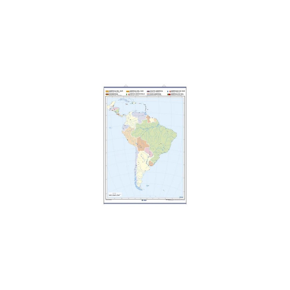 Mapa mural mut retolable 1000x1400 mm. Amèrica del Sud    