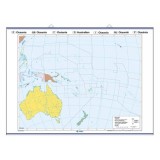 Mapa mural mudo rotulable 1000x1400 mm. Oceanía
