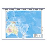 Mapa mural mudo rotulable 1000x1400 mm. Oceanía
