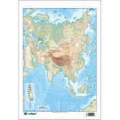 Mapes muts colors 230x330 mm. Asia física. Bloc 50 unitats