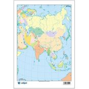 Mapas mudos colores 230x330 mm. Asia política. Bloque 50