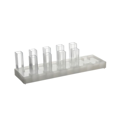 Gradeta plàstic PE adequada cubetes 10 mm. Capacitat 12 cubetes