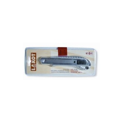 Cúter metàl·lic inox autobloqueig amb protector. Fulla 18 mm