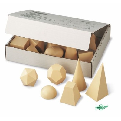Cossos geomètrics plàstic opac 50x50 mm. Capsa 15 peces
