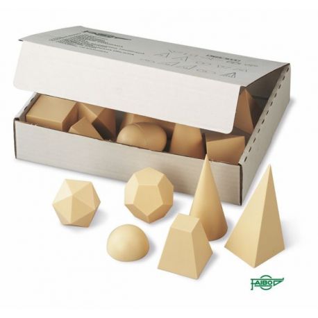 Opaque plastic geometric bodies 50x50 mm. Box 15 pieces