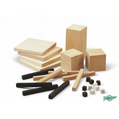 Decímetro cúbico descomponible madera. Caja 26 piezas