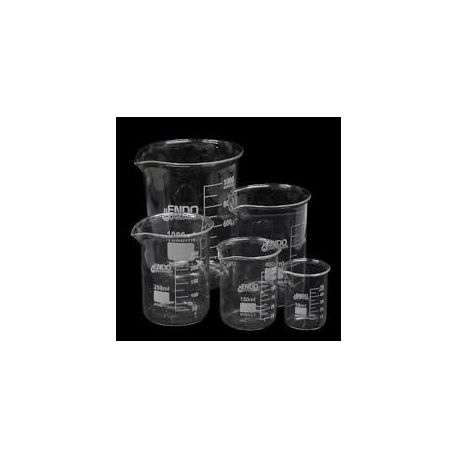 Vasos precipitados vidrio borosilicato Endo forma baja 50 ml. Caja 12 unidades